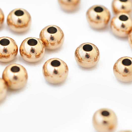 Solid stainless steel balls / rose gold plated / Ø 6 mm