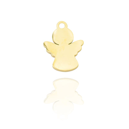Gold-plated stainless steel pendant / guardian angel / 13 mm
