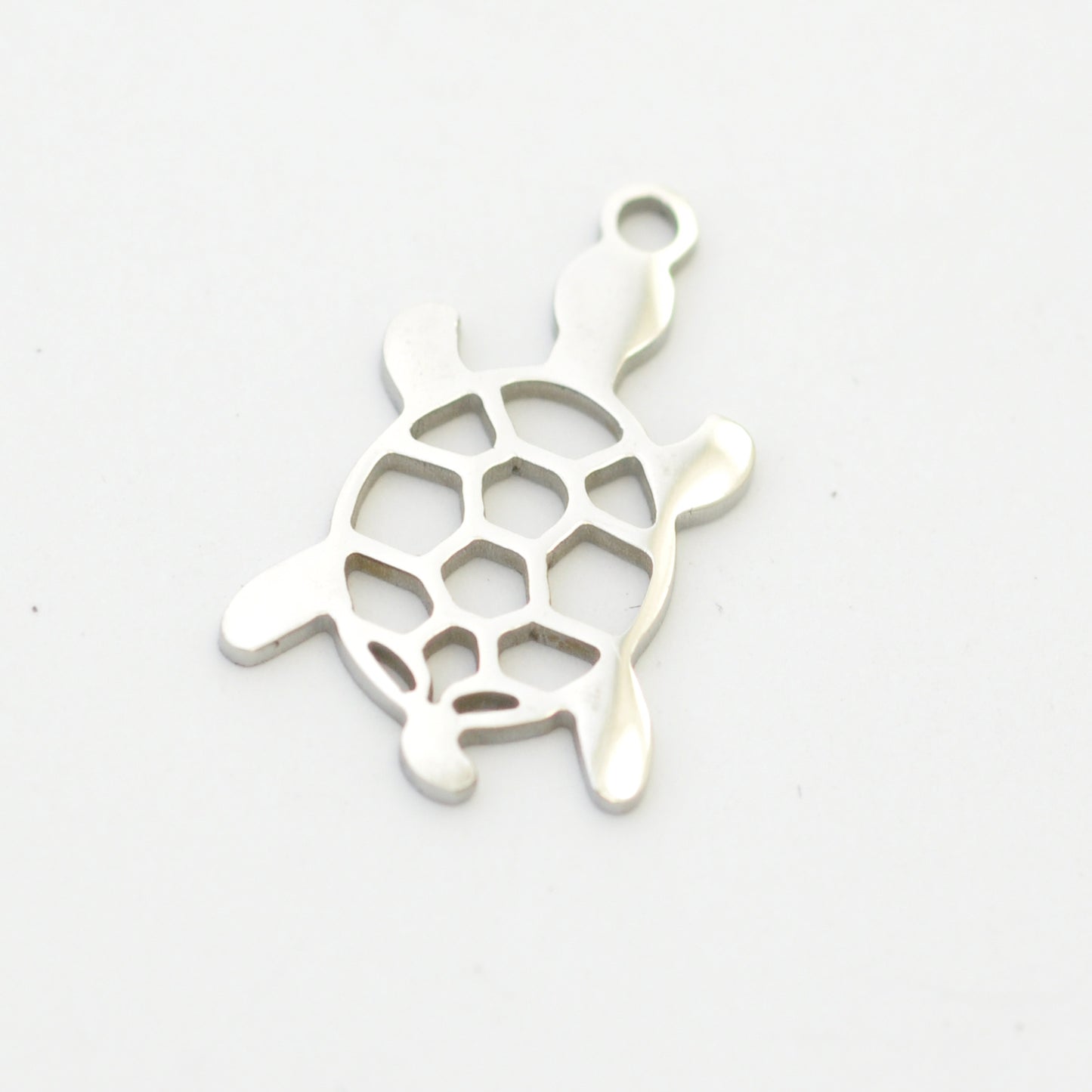 Stainless steel pendant / turtle / 12 mm