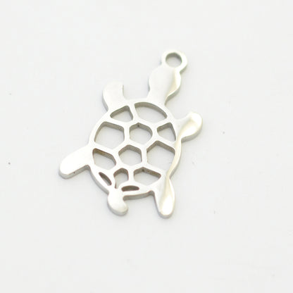 Stainless steel pendant / turtle / 12 mm