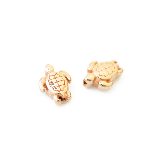 Mini turtle / rose gold plated / 9 mm