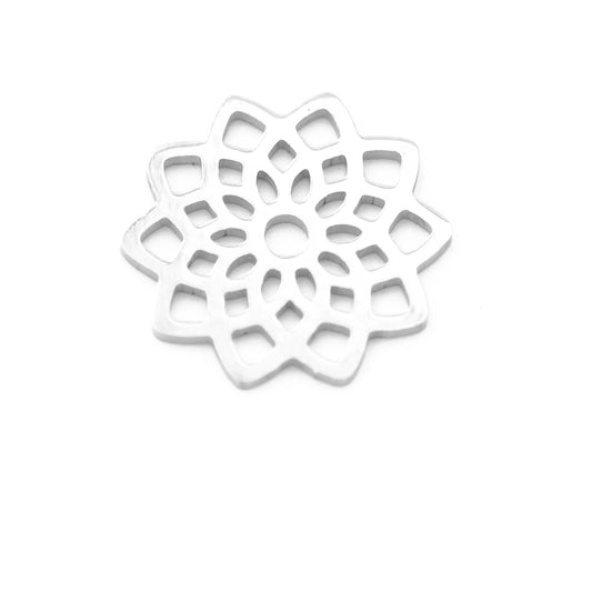 Stainless steel lotus flower / 15 mm