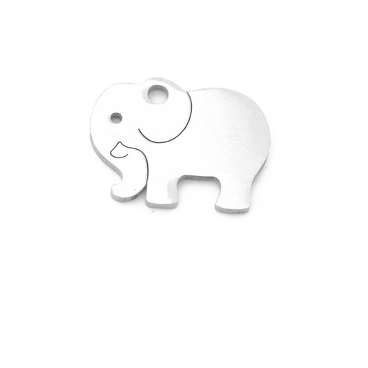 Stainless steel pendant elephant / 10x13mm