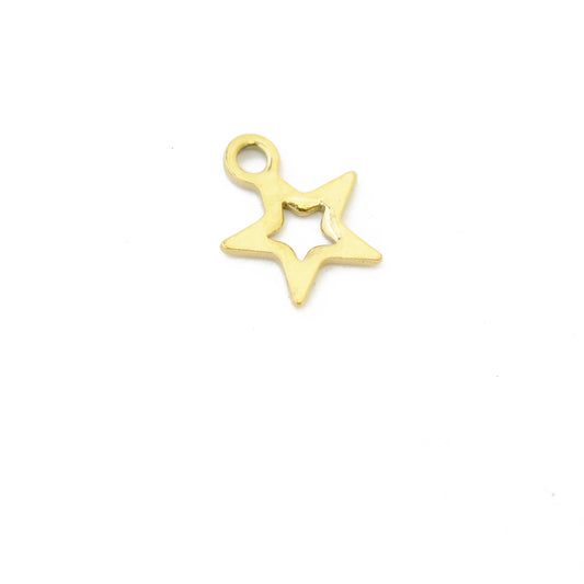 Stainless steel gold plated mini star pendant / 7mm