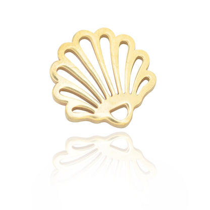 Gold-plated stainless steel / pendant shell / 15mm