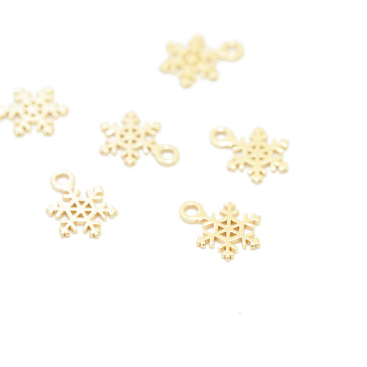 Snowflake pendant / gold plated / Ø 10 mm