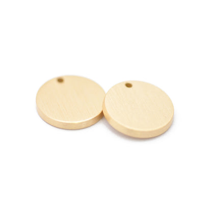 Deluxe Pendant Coin / brass gold plated matt / engravable / Ø 11 mm