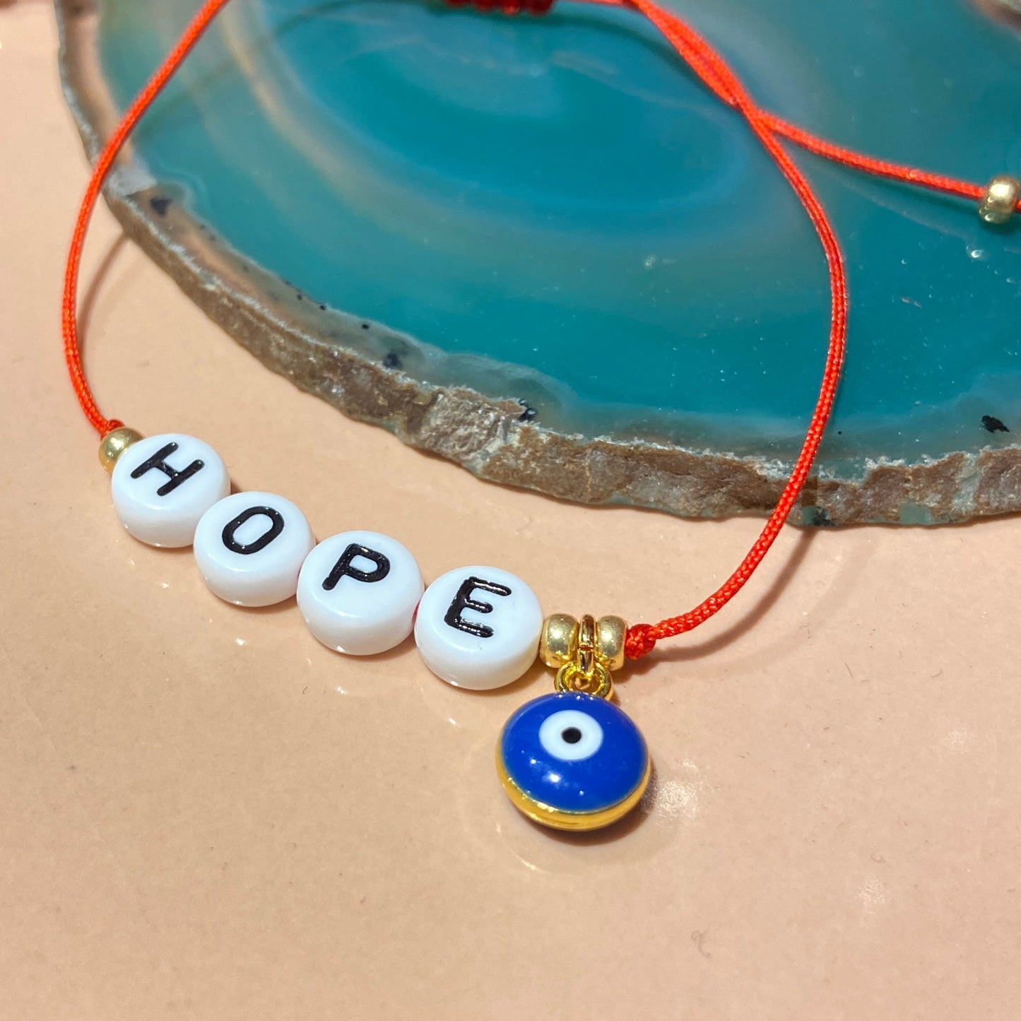 Evil Eye Pendant enameled / blue gold / Ø 6 mm