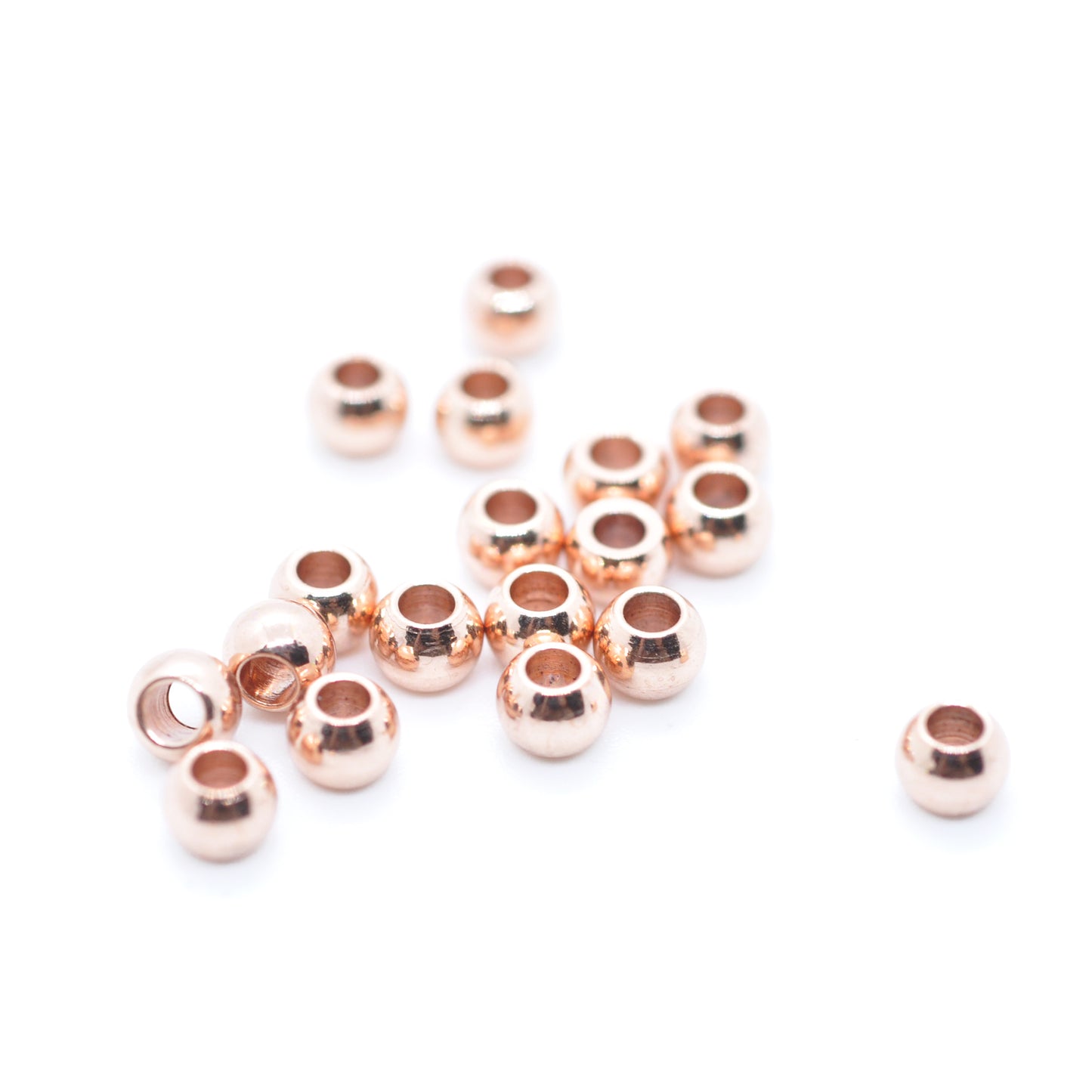 Solid stainless steel balls / rose gold plated / Ø 4 mm