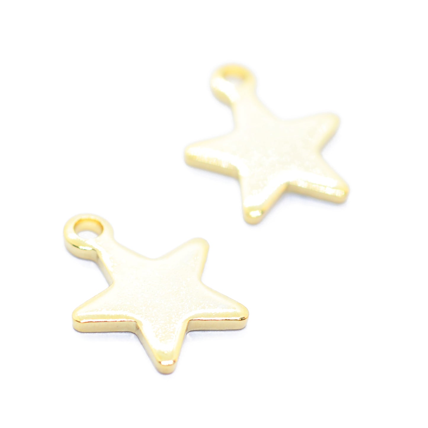 Stainless steel star pendant / gold plated / 12mm