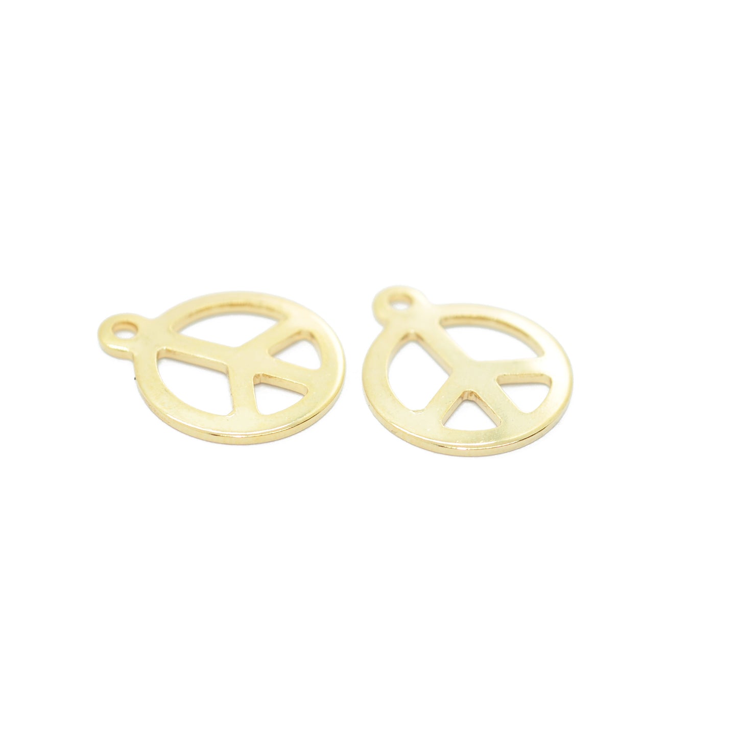 Stainless Steel Peace Pendant / gold plated / 12mm