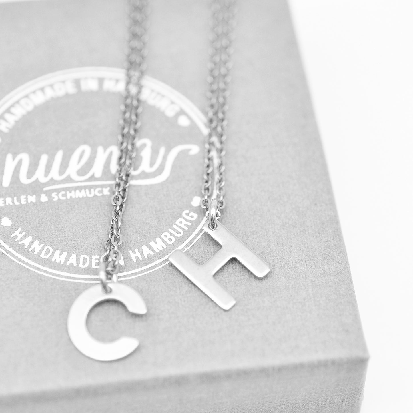 Letter Pendant A / stainless steel / silver colored / 12mm