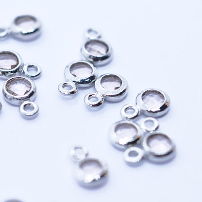 Mini Crystal Pendant crystal / silver colored / Ø 4 mm