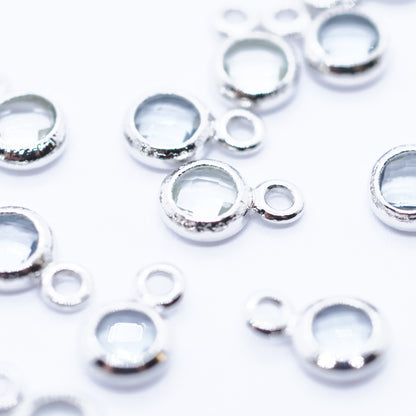 Mini crystal pendant gray / silver colored / Ø 4 mm
