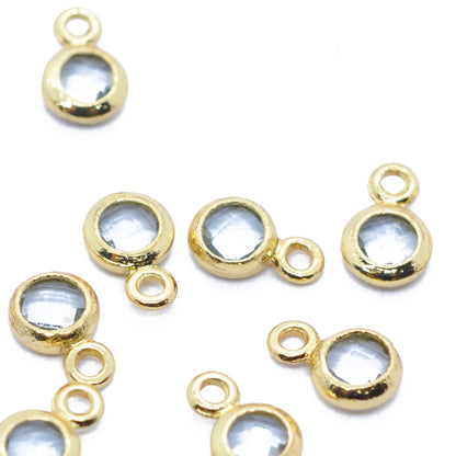 Mini crystal pendant gray / gold colored / Ø 4 mm