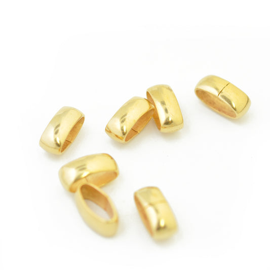Oval metal spacer / gold colored / 12 mm