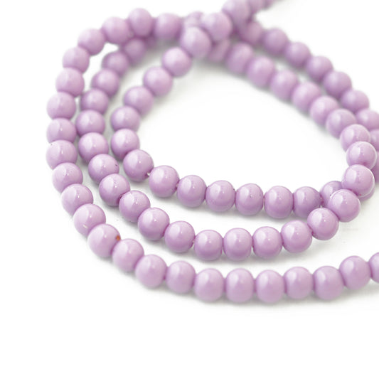 Strand of glass beads / violet / Ø 4 mm