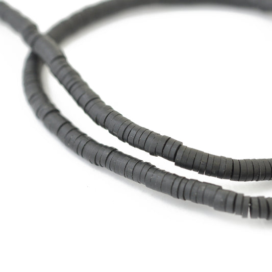 Katsuki disc beads strand / black / Ø 4 mm