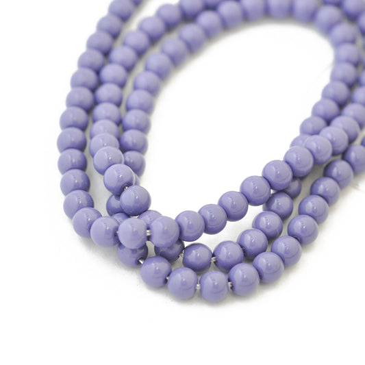 Strand of glass beads / lavender / Ø 4 mm