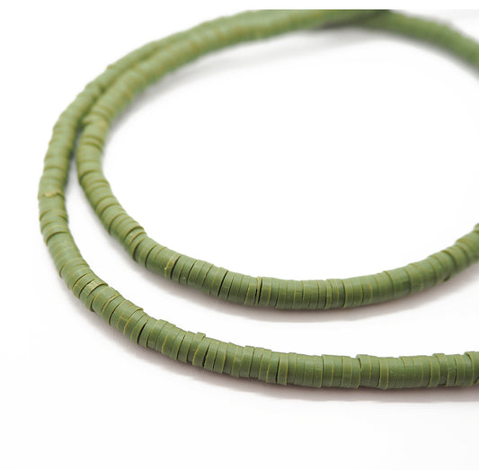 Katsuki disc beads strand / khaki / Ø 4 mm