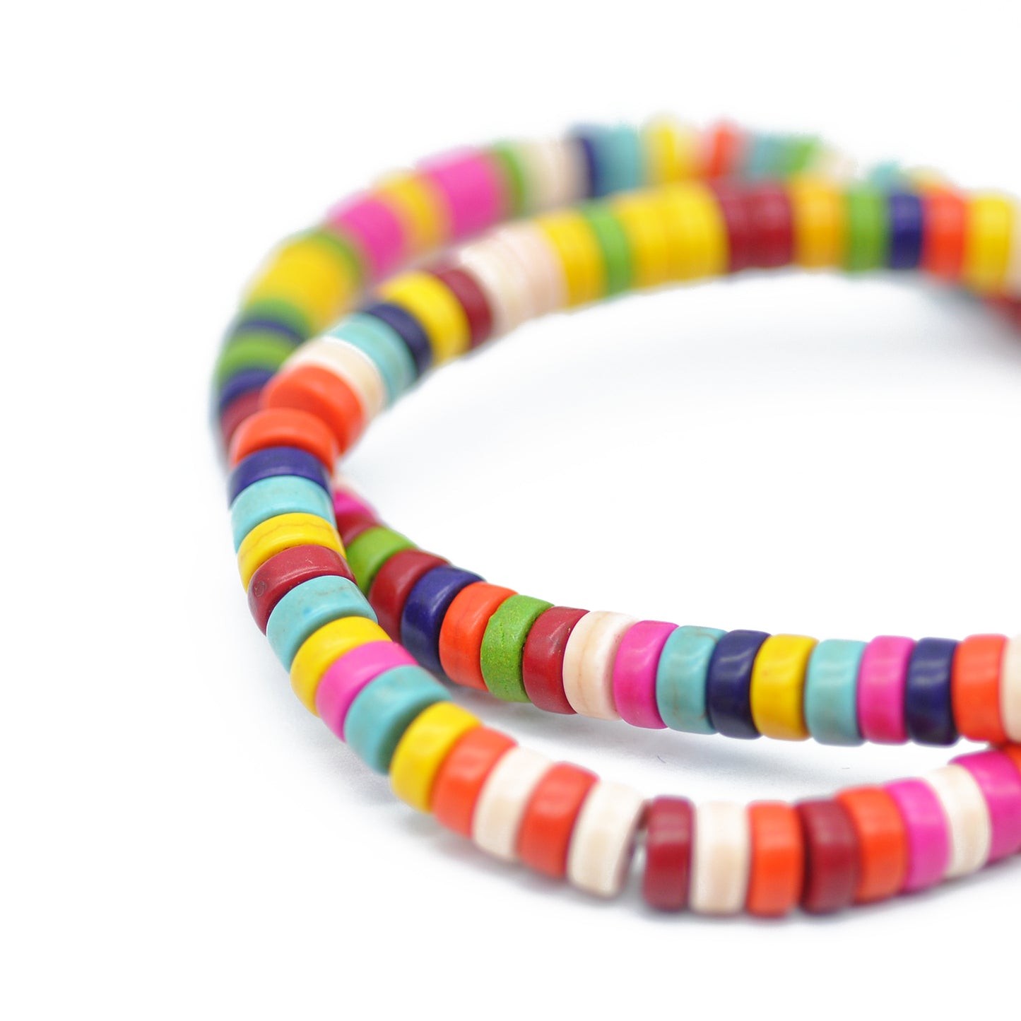 Synthetic howlite disc beads / colored / Ø 6x2 mm
