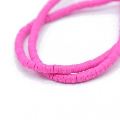 Katsuki beads strand / neon pink / Ø 4 mm