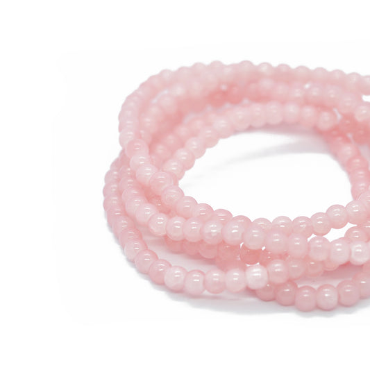 Strand of glass beads pink opal / 4mm / 200 pcs.