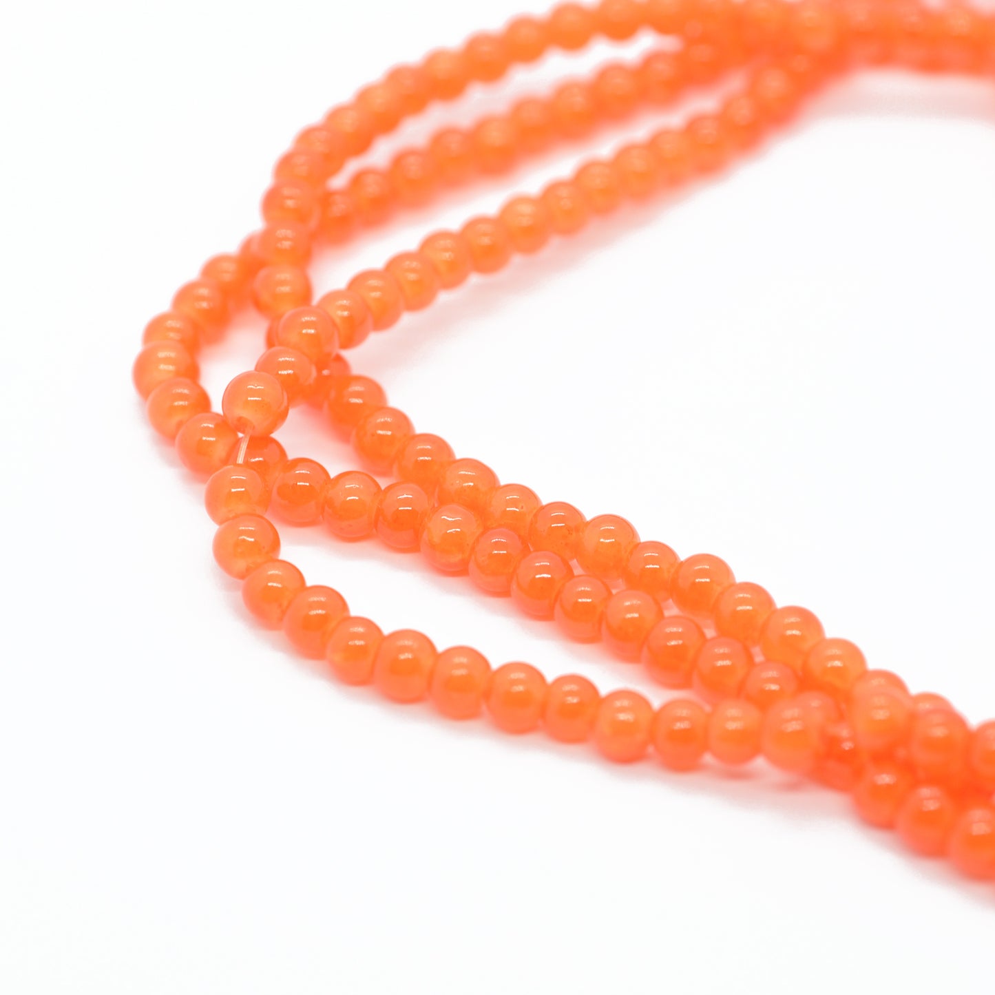 Strand of glass beads / orange opal / 80cm / 4mm