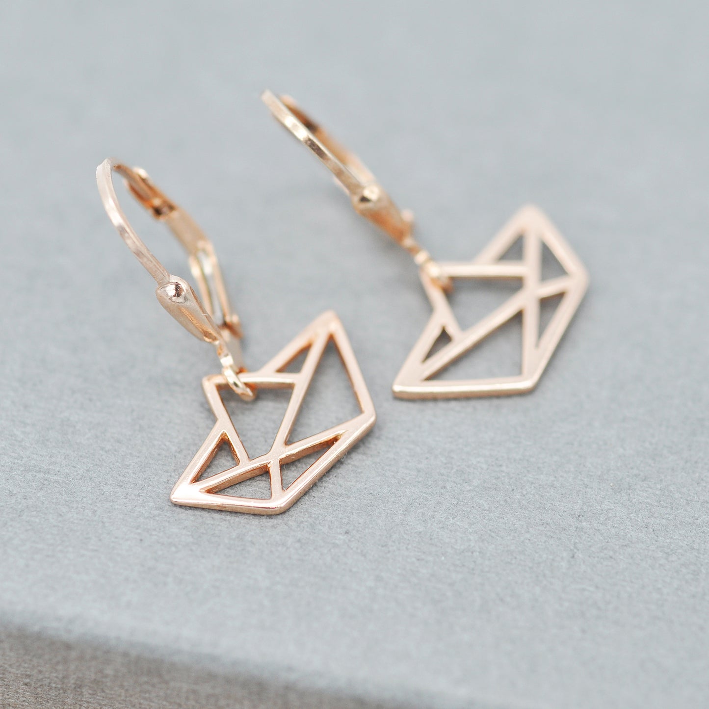 Paper boat origami earrings / 925 sterling silver
