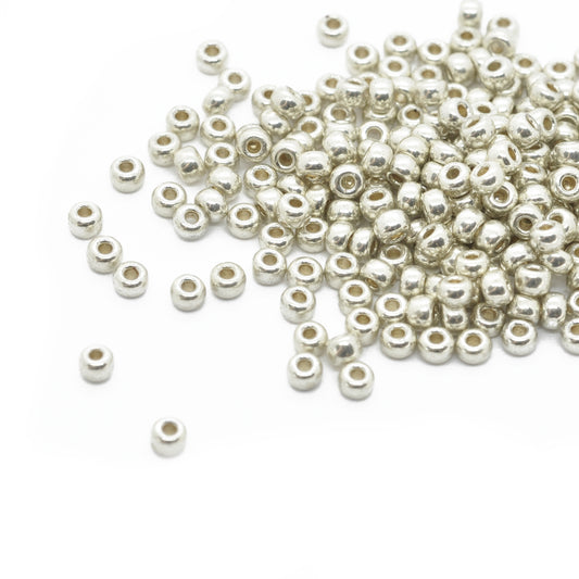 Miyuki Rocailles 8/0  duracoat silber galvanized / 11gr. Ø 3mm (4201)