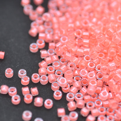 Delica beads neon salmon 10 g. Ø 1.6mm 11/0 (DB-2034)