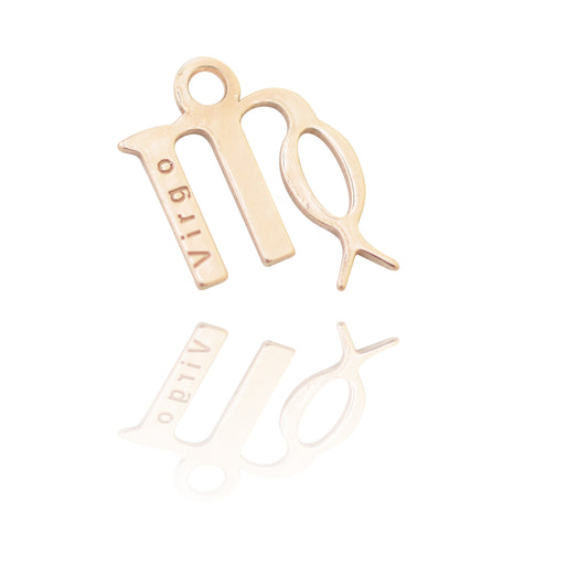 Zodiac pendant "Virgo" // 925 silver rose gold plated // 11mm