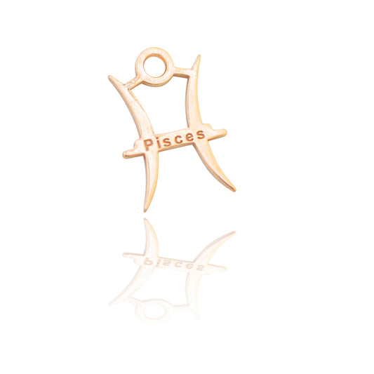 Zodiac pendant "Pisces" // 925 silver rose gold plated // 11mm