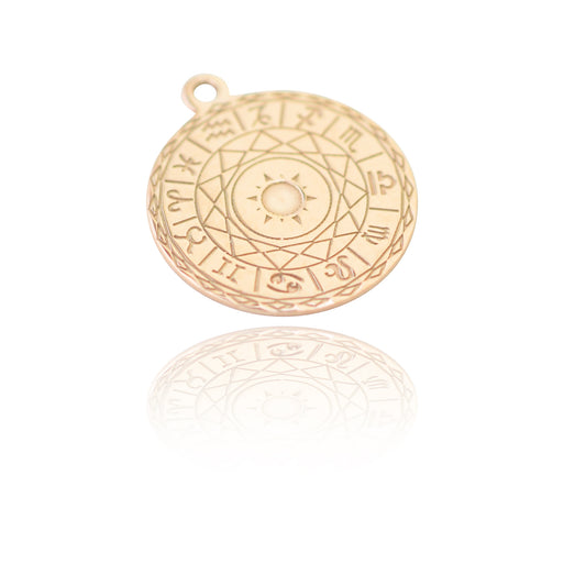 Pendant "Zodiac" // 925 silver rose gold plated // Ø 14mm