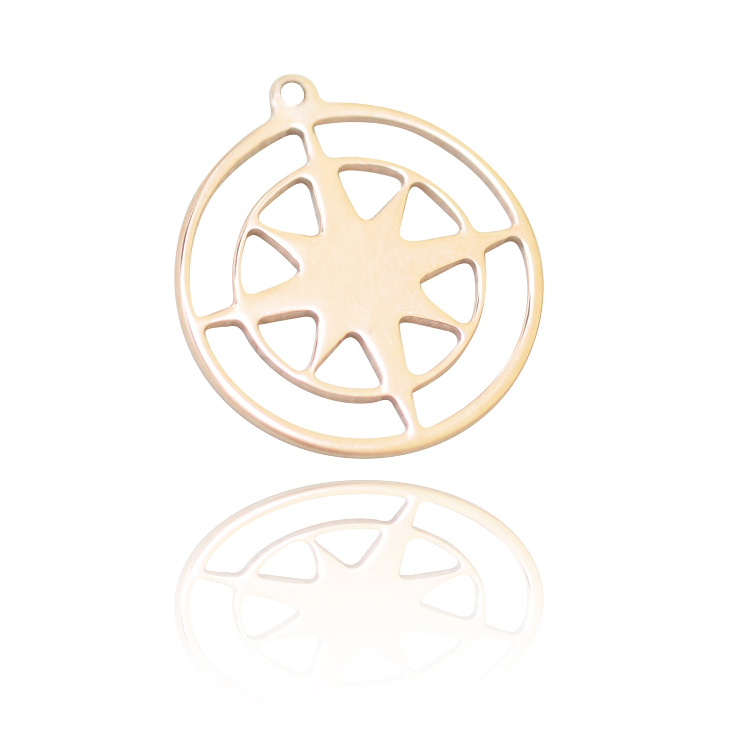 Pendant "Compass" filigree // 925 silver rose gold plated // Ø 14mm