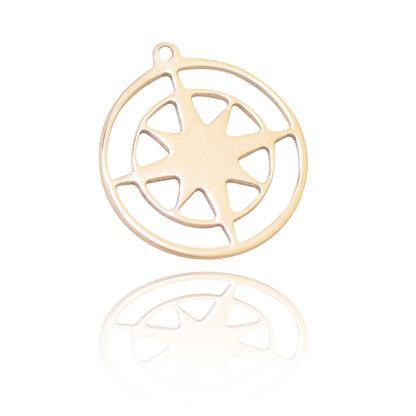Pendant "Compass" filigree // 925 silver rose gold plated // Ø 14mm