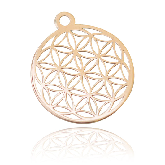 Pendant "Flower of Life" // 925 silver rose gold plated // Ø 14mm