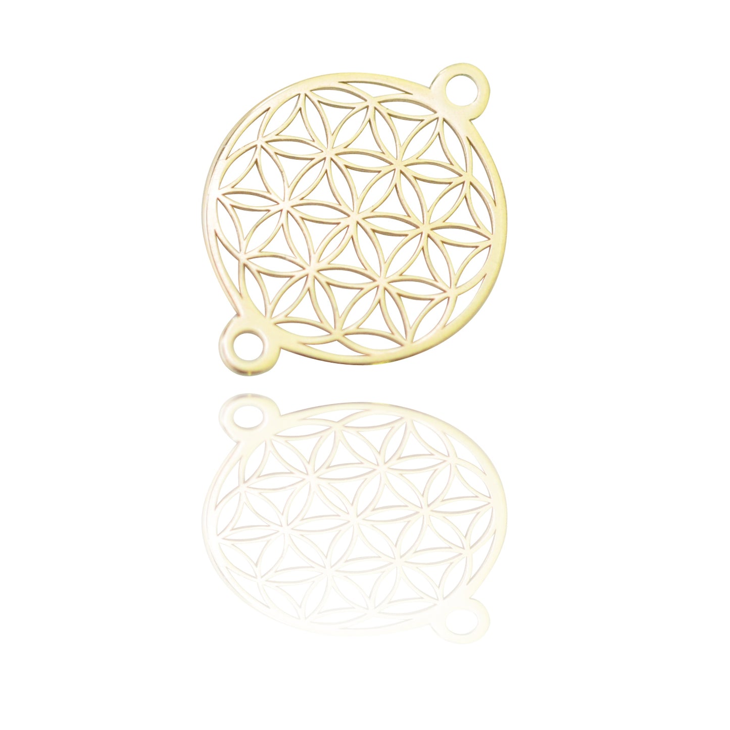 Connector "Flower of Life" // 925 silver gold plated // Ø 14mm