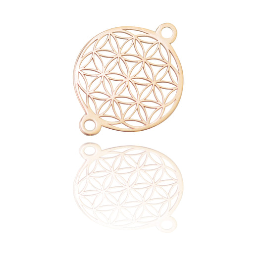Connector "Flower of Life" // 925 silver rose gold plated // Ø 14mm