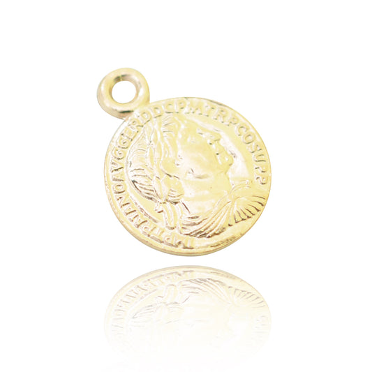 Pendant "coin" // 925 silver gold plated // Ø 8mm