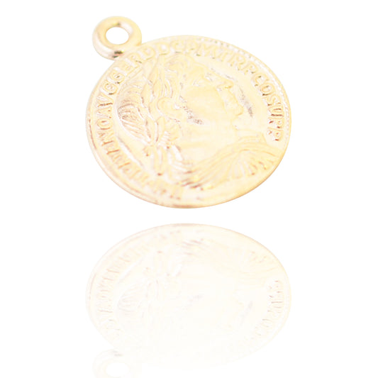 Pendant "coin" // 925 silver gold plated // Ø 12mm