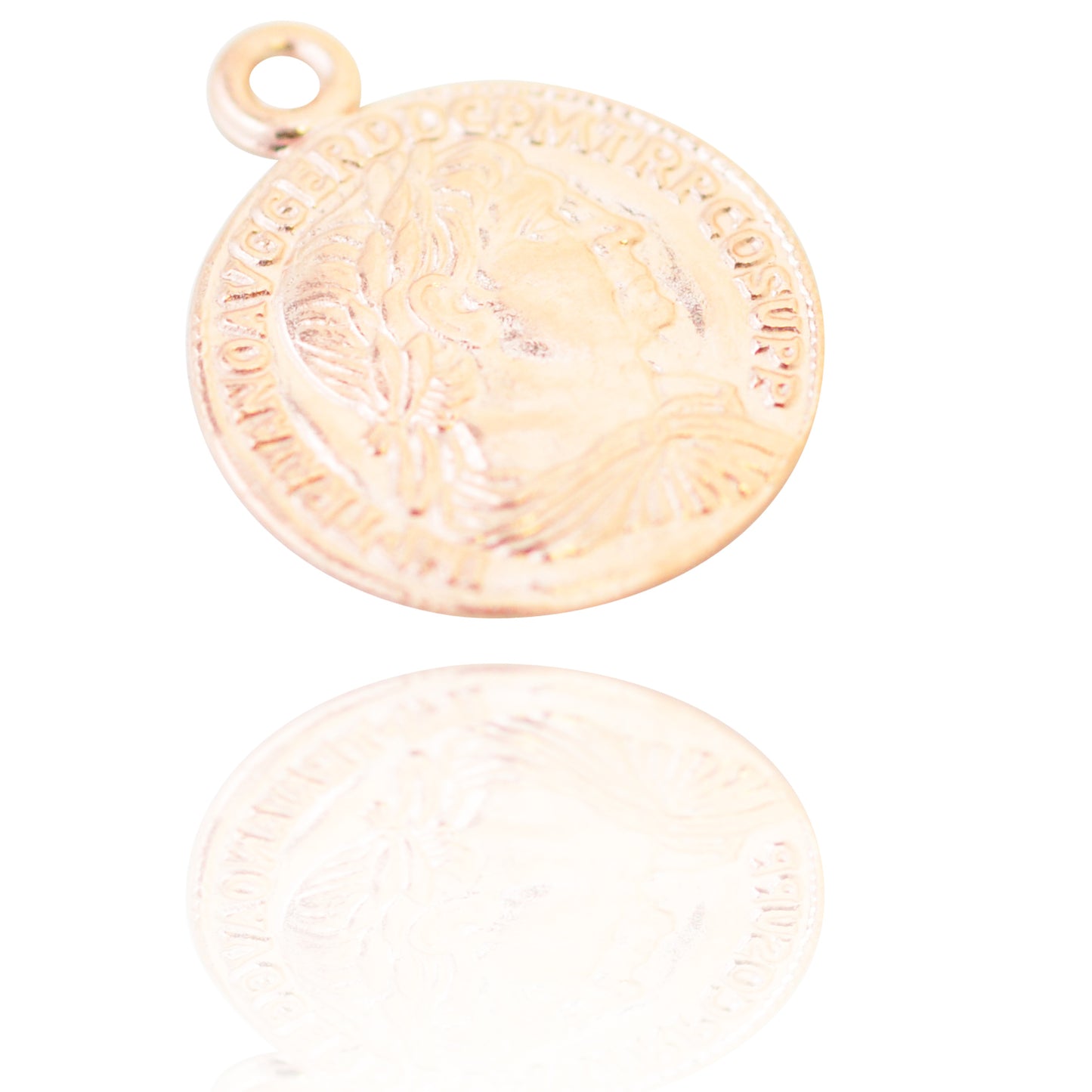 Anhänger "Münze" // 925er Silber rosévergoldet // Ø 12mm