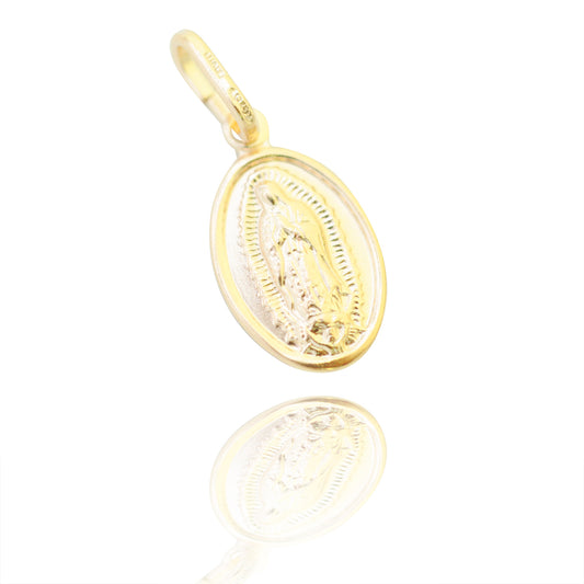 Pendant "Madonna" oval // 925 silver gold plated // 16mm