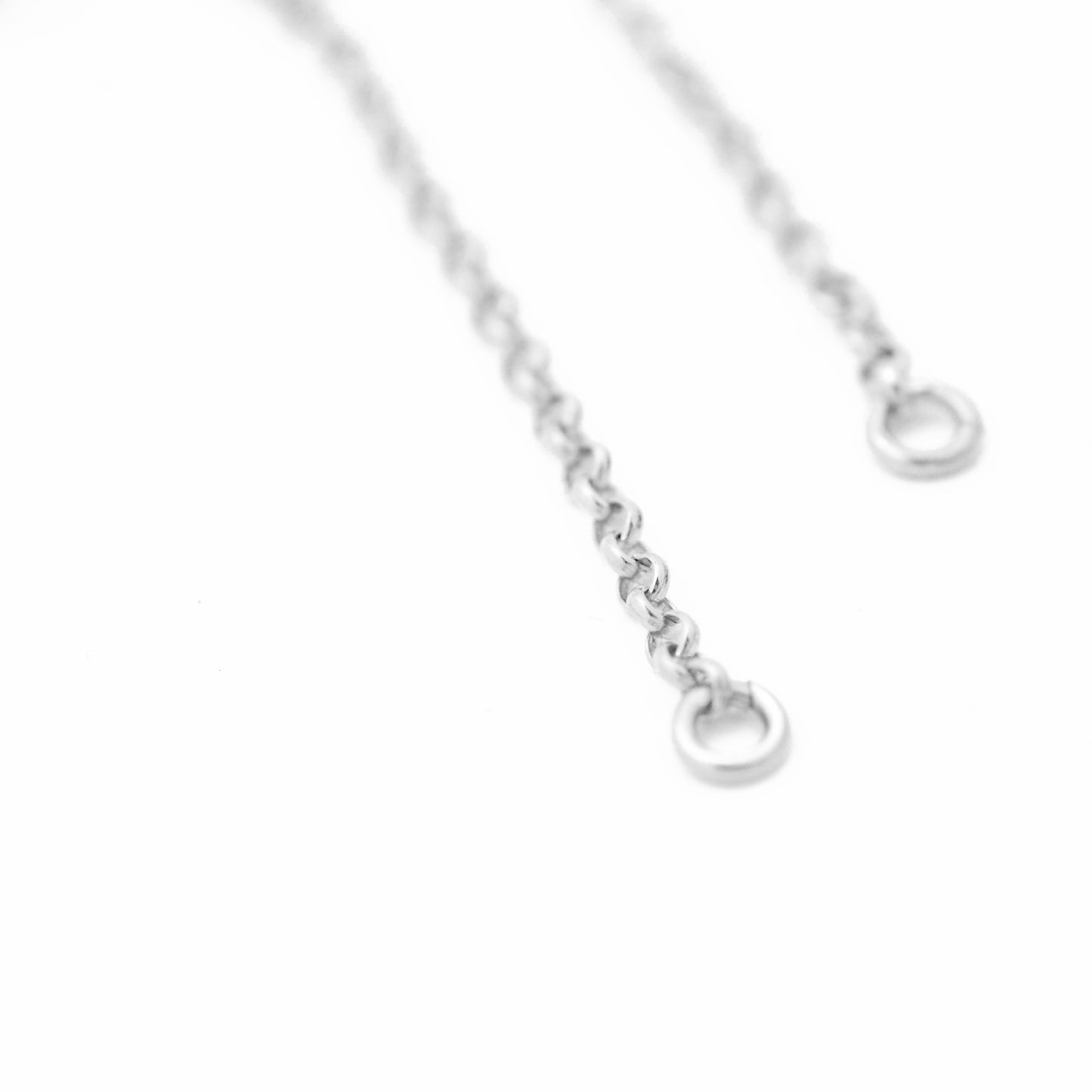 Ear studs with chain &amp; eyelet / 925 silver / 4cm