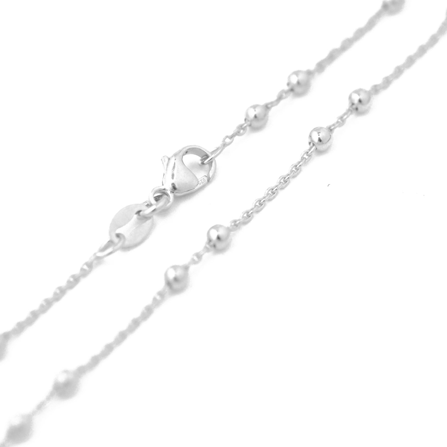 Halskette Erbskette mit Kugeln / 925er Sterling Silber / 42cm