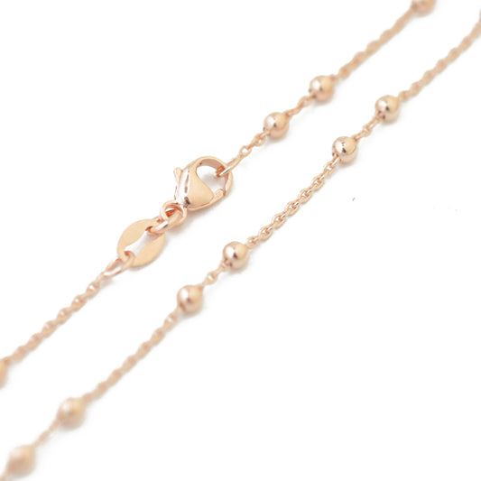 Necklace pea chain with balls / 925 silver 18k rose gold plated / 42cm