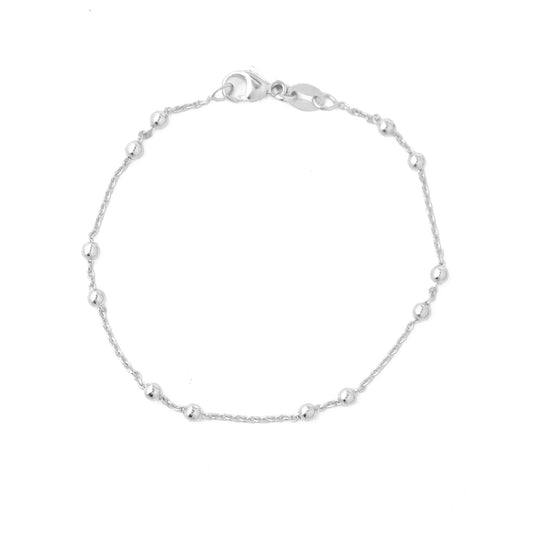 Bracelet pea chain with balls / 925 sterling silver / 16 cm