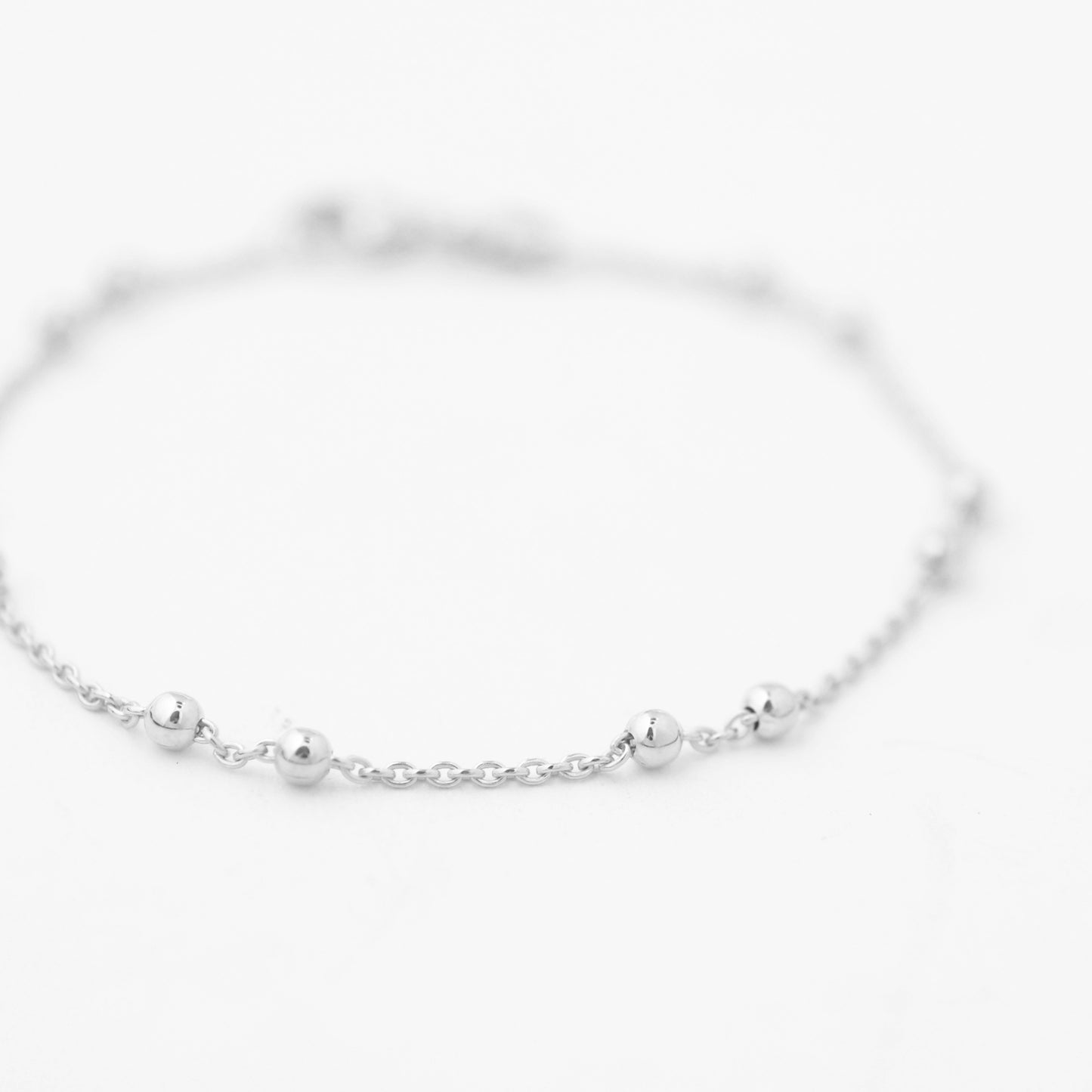 Armband Erbskette mit Kugeln / 925er Sterling Silber / 16 cm