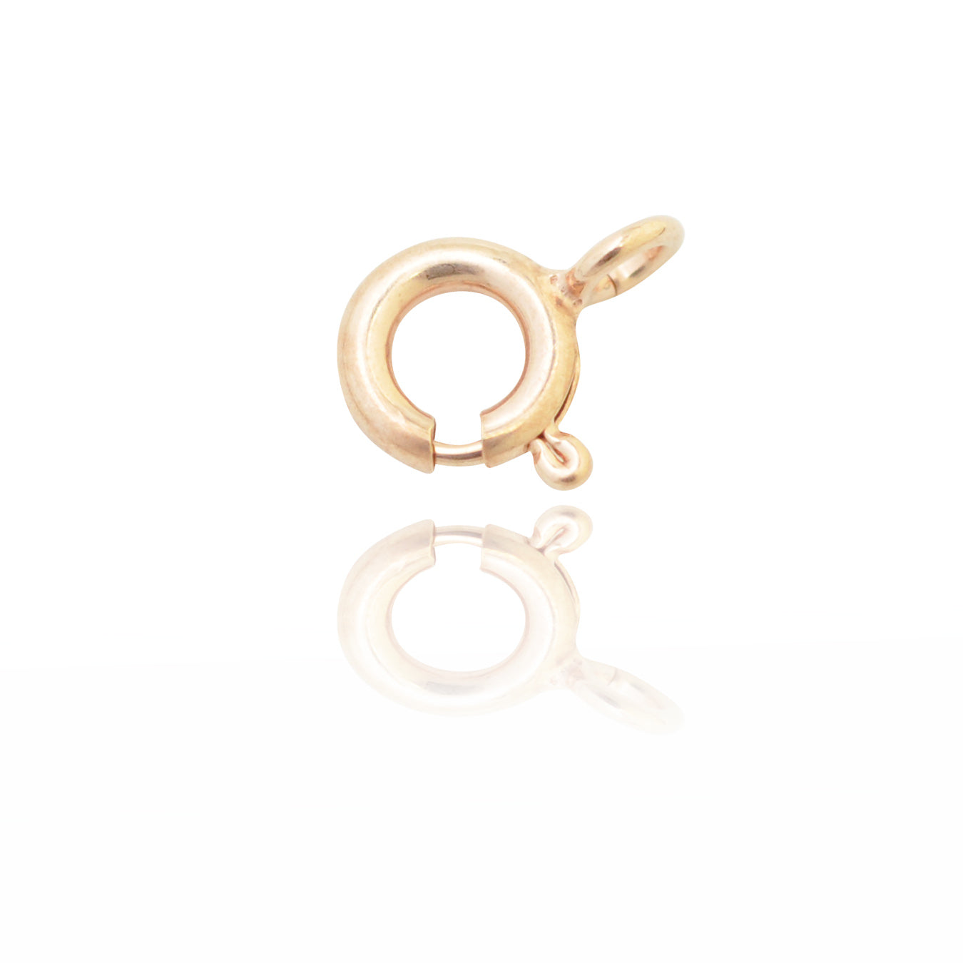 Spring ring clasp / 925 silver rose gold plated / Ø 6 mm