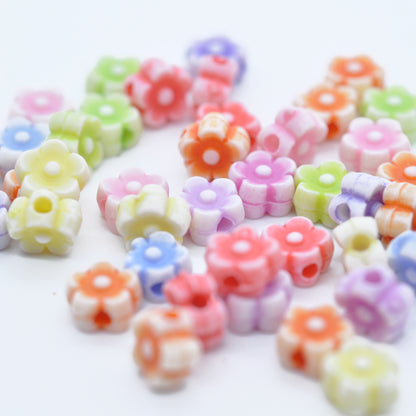 Small cute flowers spacers / colorful mix / 7 mm